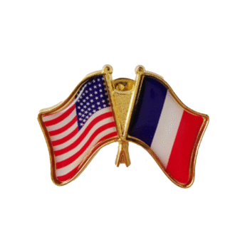 Customizable US-France Flag Enamel Pin | Personalized International Diplomacy & Cultural Exchange Badge, Fully Custom Design
