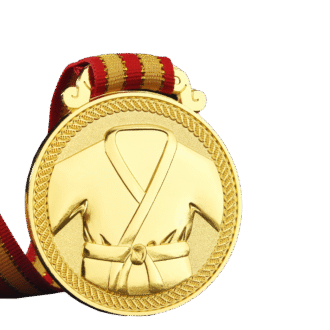 Customizable Gold Judo Medal | Personalized Martial Arts Award with Gi Design, Custom Engraving for Tournaments & Dojos