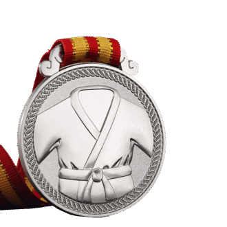 Customizable Silver Judo Medal | Personalized Martial Arts Award with Gi Design, Custom Engraving for Tournaments & Dojos